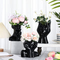 3 Pcs Ceramic Face Vase Female Form Vase Modern Body Vase Decorative Head Vase Head Half Body Bust Vases Face Flower Vases for D
