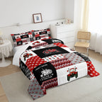 Feelyou Cartoon Tractor Comforter Set Farm Tractor Down Duvet For Kids Boys Toddler Vehicle Truck Bedding Set Harvester Excavato