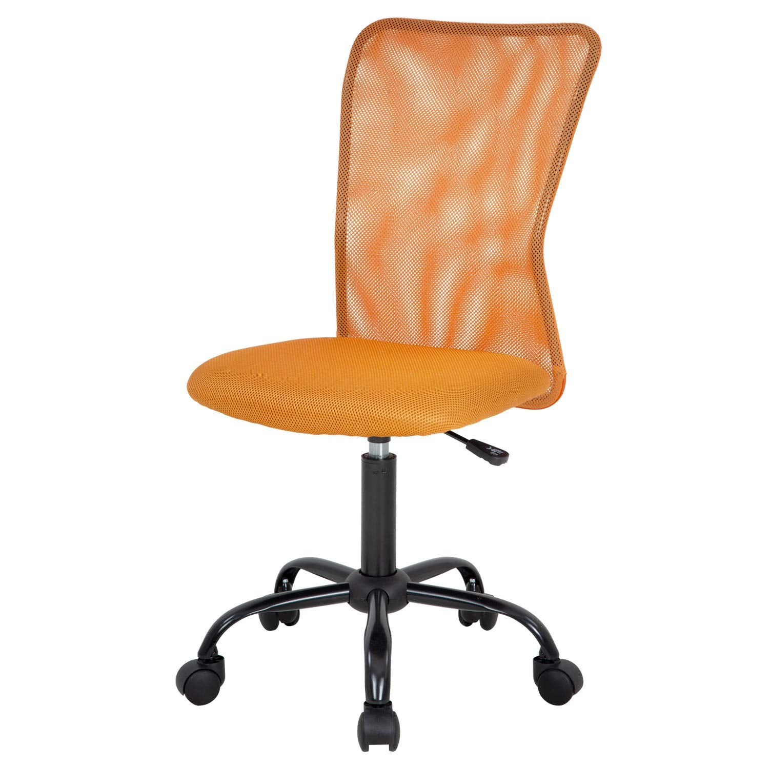 Home Office Chair Mid Back Mesh Desk Chair Armless Computer Chair Ergonomic Task Rolling Swivel Chair Back Support Adjustable Modern Chair With Lumbar Support,Orange