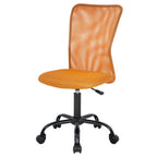 Home Office Chair Mid Back Mesh Desk Chair Armless Computer Chair Ergonomic Task Rolling Swivel Chair Back Support Adjustable Modern Chair With Lumbar Support,Orange