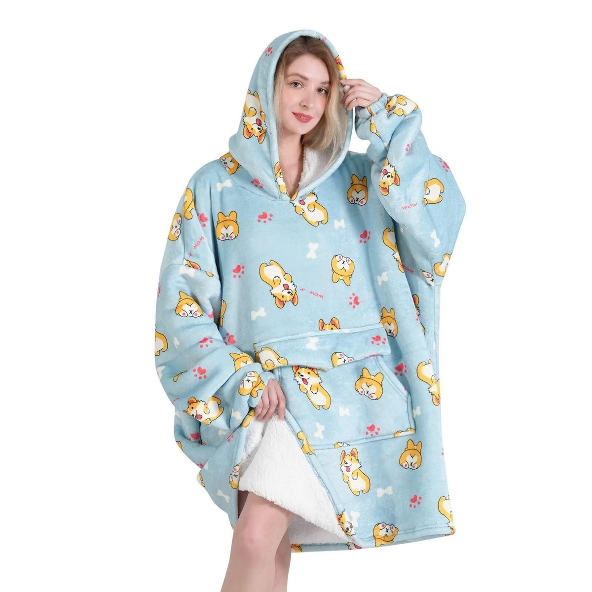 Wearable Blanket Hoodie For Adult,Oversized Sherpa Fleece Blanket Hoodie For Women Men,Wearable Blanket Hoodie Birthday Gifts,Co