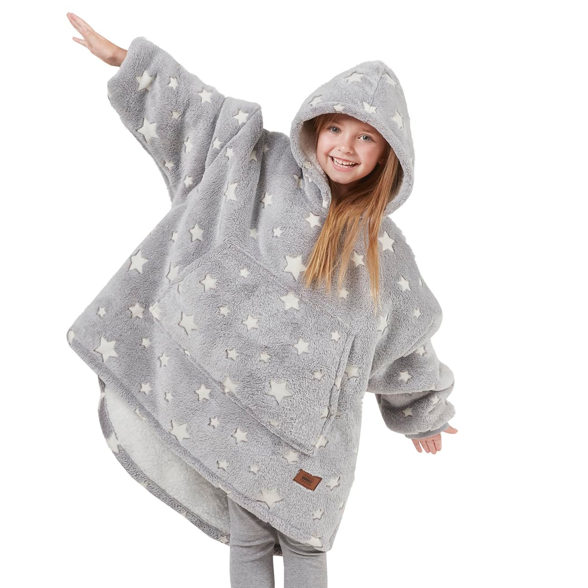 Degrees Of Comfort Wearable Blanket Hoodie For Kids - Oversized Cozy Glow In The Dark Hooded Sweatshirt Blankets Birthday Gifts