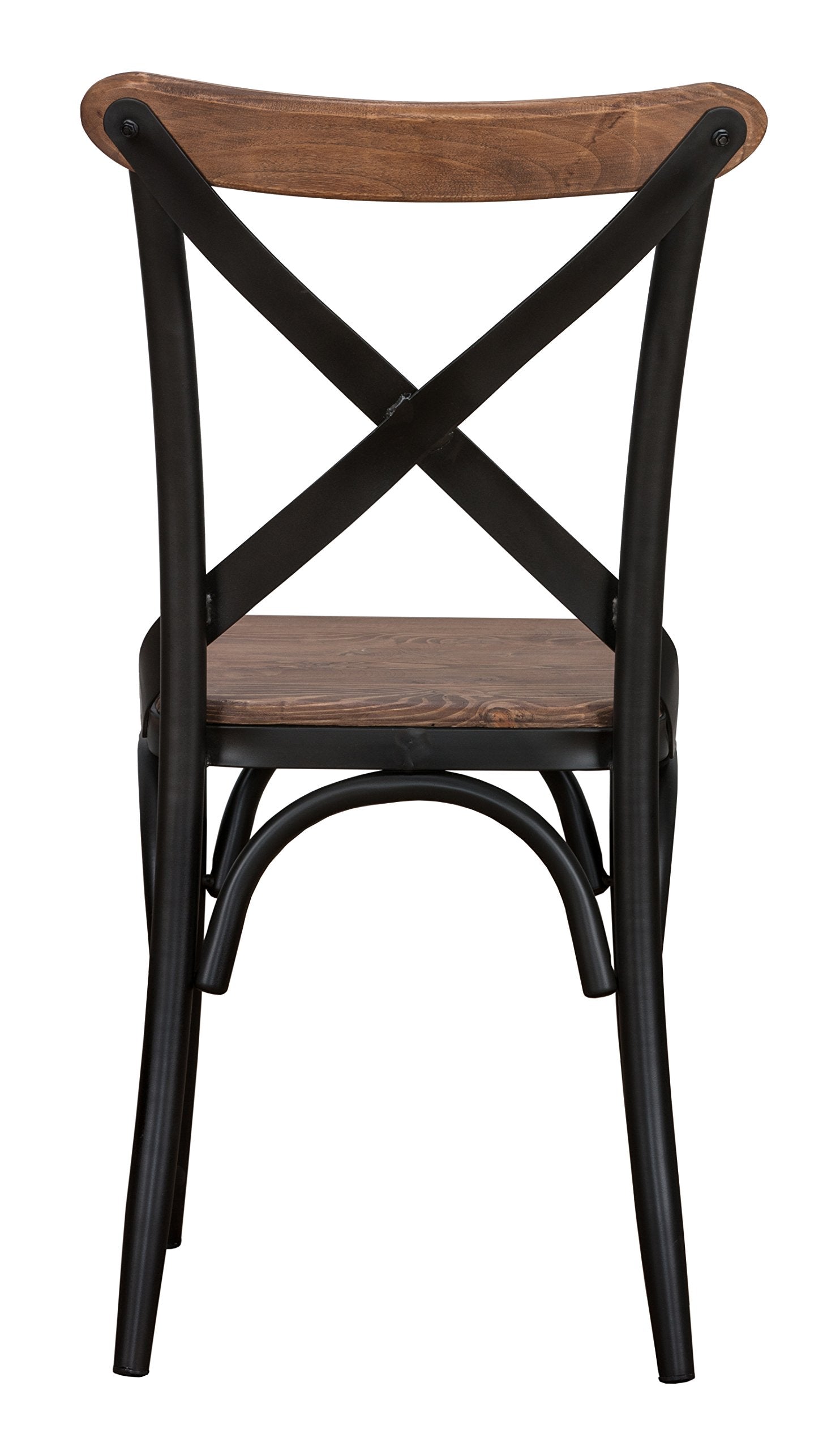 Kosas Home 53003560 Bentley Side Chair, Hand-Distressed Natural Finish With Black Base