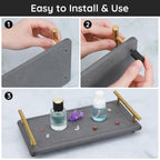 Segbeauty 12X6 Bathroom Counter Tray, Quick Dry Water Absorbing Stone Drying Tray With Handle, Fast Drying Diatomaceous Bathroom