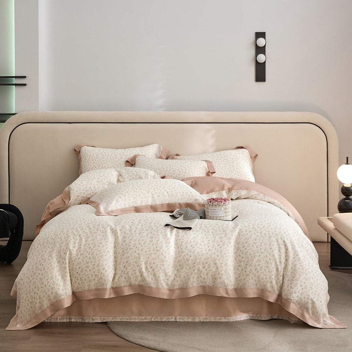 Vm Vougemarket Girls Pink Flower Leaves Duvet Cover Set Queen Princess Lace Bedding Set Cooling Silky Lyocell Duvet Cover With Z