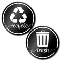 Modern Recycling Stickers for Trash Can, 3.5 Trash and Recycle Stickers, Laminated Recycle Stickers for Trash Bins, Recycle Stic