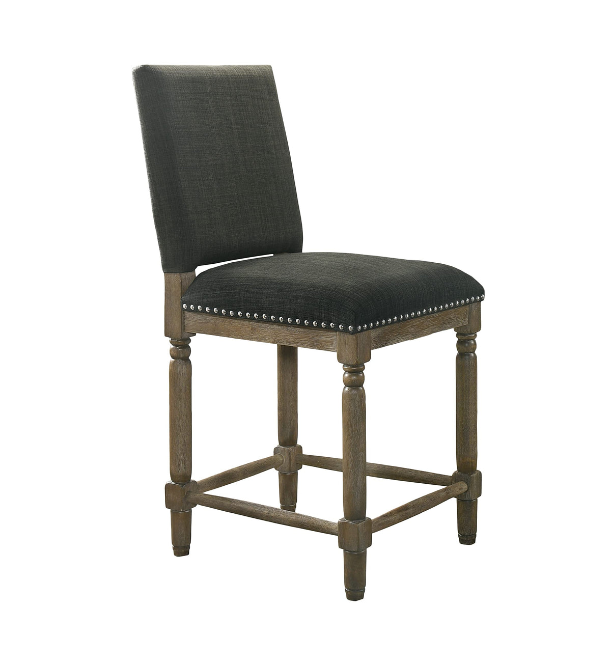 Lilola Home Everton Gray Upholstered Dining Room Chair with Nailhead Trim