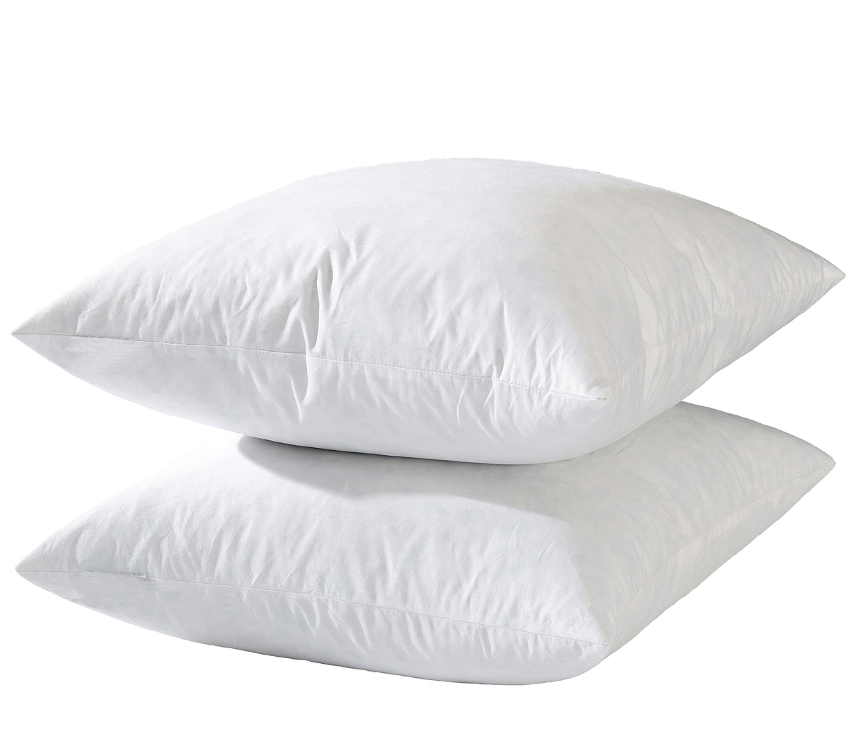 Basic Home 20X20 Decorative Throw Pillow Inserts-Down Feather Pillow Inserts-Square-Cotton Fabric-Set Of 2-White.