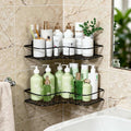 Well Set Self Adhesive Corner Shelf For Bathroom/Adhesive Shelf For Kitchen With Magic Sticker/Bathroom Organizer Without Drill 