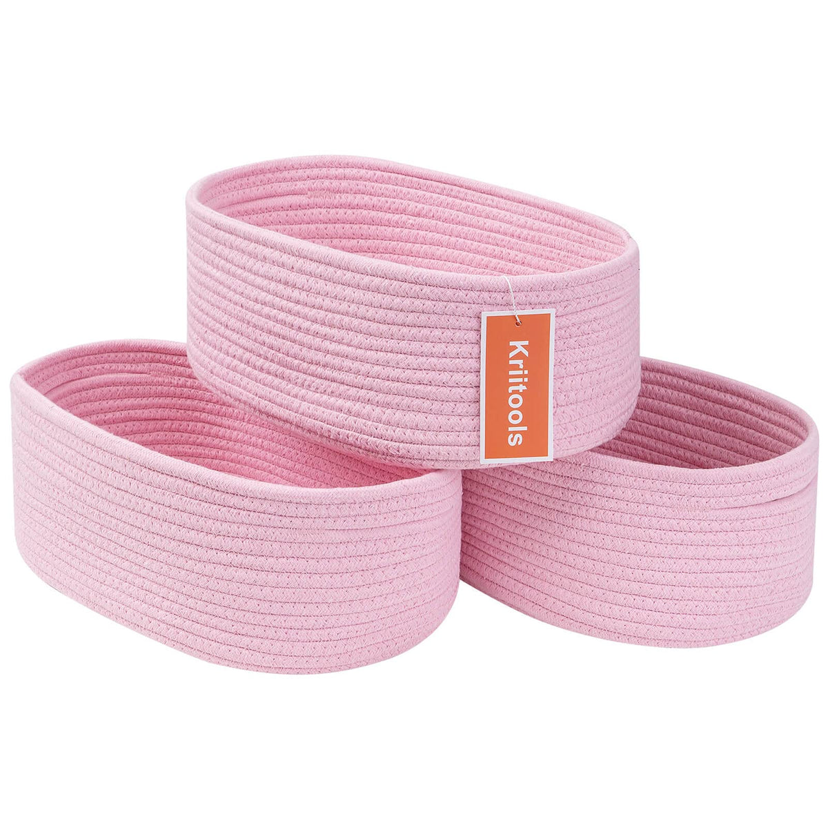 Kriitools Cute Baskets for Shelf Storage Small Woven Basket to Store and Organize Daily Items/Durable Rope Basket for Living Roo