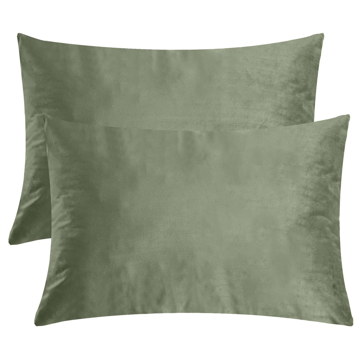 Stangh Sage Green Velvet Pillowcase Bed Pillow Cover For Hair And Skin, Queen Size 20 X 30 Inches Pillow Cases Set Of 2 For Baby