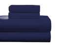 Pointehaven Flannel Deep Pocket Set With Oversized Flat Sheet, Twin, Navy