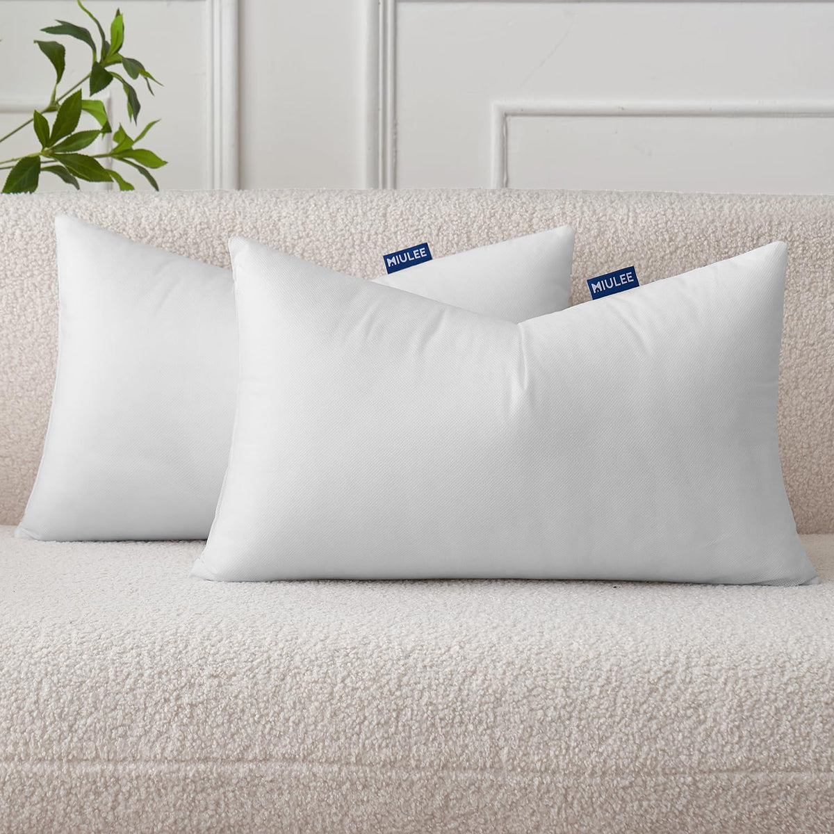 Miulee Set Of 2 Throw Pillow Inserts 12X20 Inches, Nowoven Decorative Pillow Inserts For Living Room