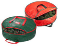 Christmas Wreath Storage Bag 24 Inch - 2 Pack Christmas Wreath Garland Storage Container with Dual Zipper & Handles, Wreath Stor