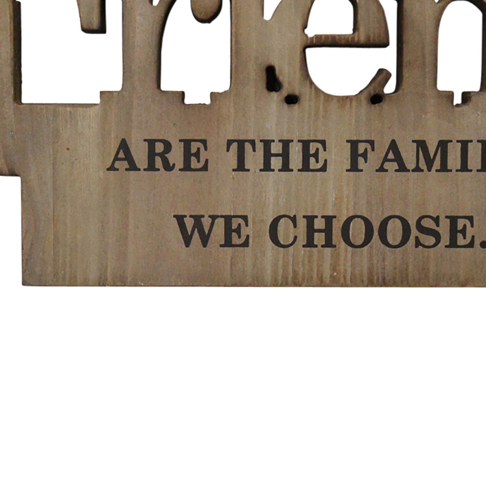 HomeRoots 100% MDF Friends are The Family Natural Wooden Wall Decor
