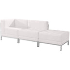 Flash Furniture HERCULES Imagination Series White LeatherSoft 3 Piece Chair & Ottoman Set
