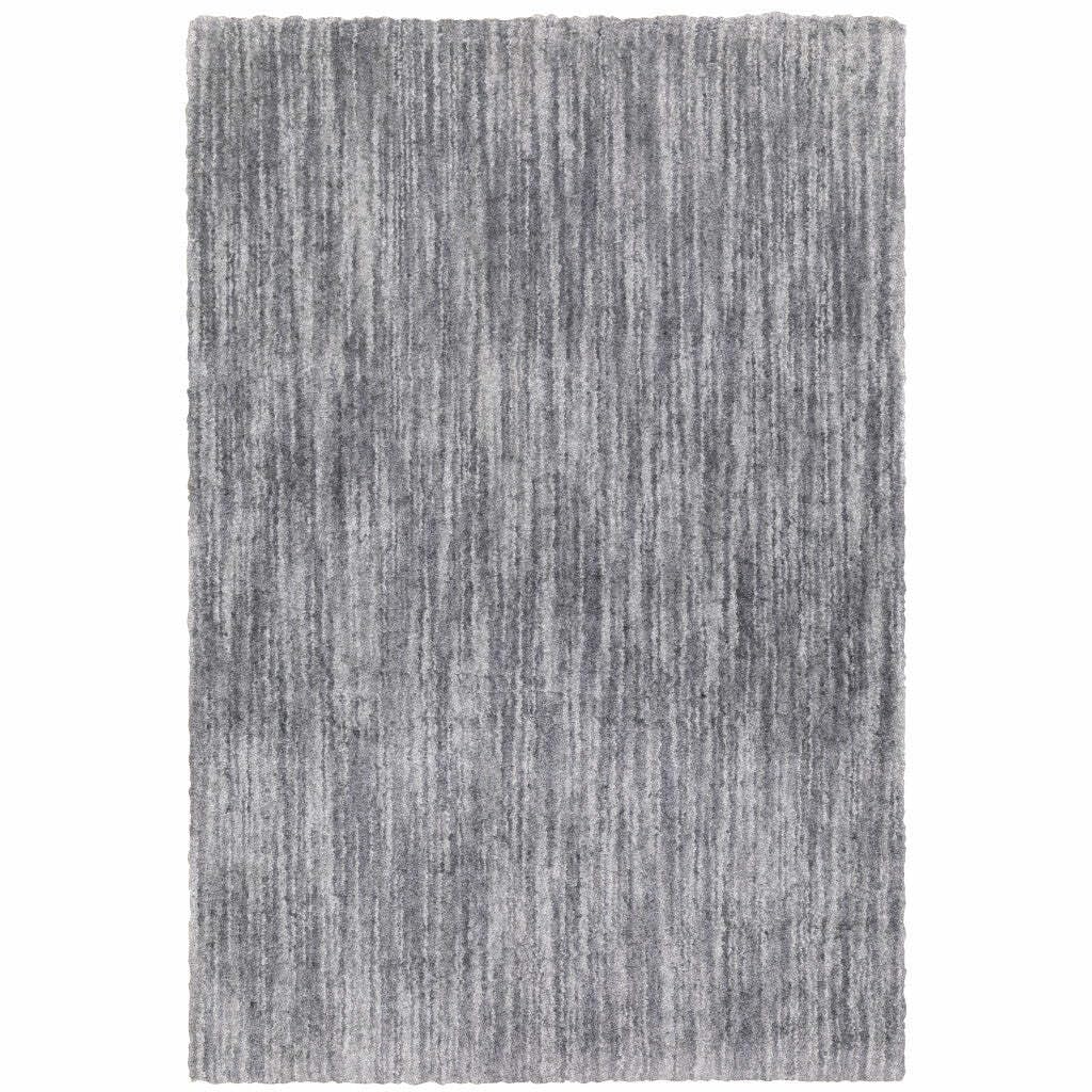 HomeRoots 507842 10 x 13 ft. Gray Shag Power Loom Stain Resistant Rectangle Area Rug