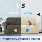 Znsayotx 1 Piece Jacquard Chair Slipcovers For Living Room High Stretch Chair Covers With Arms Anti Slip Pets Friendly Couch Sofa Armchair Cover Furniture Protector (Chair, Light Beige)