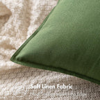 Miulee Pack Of 2 Moss Green Pillow Covers 24X24 Inch Decorative Couch Throw Pillow Covers Spring Linen Cushion Covers Set Modern Farmhouse Home Decor For Sofa Living Room Bed
