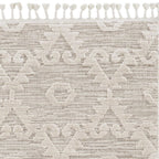 HomeRoots 8' X 11' Ivory Beige Diamond Area Rug