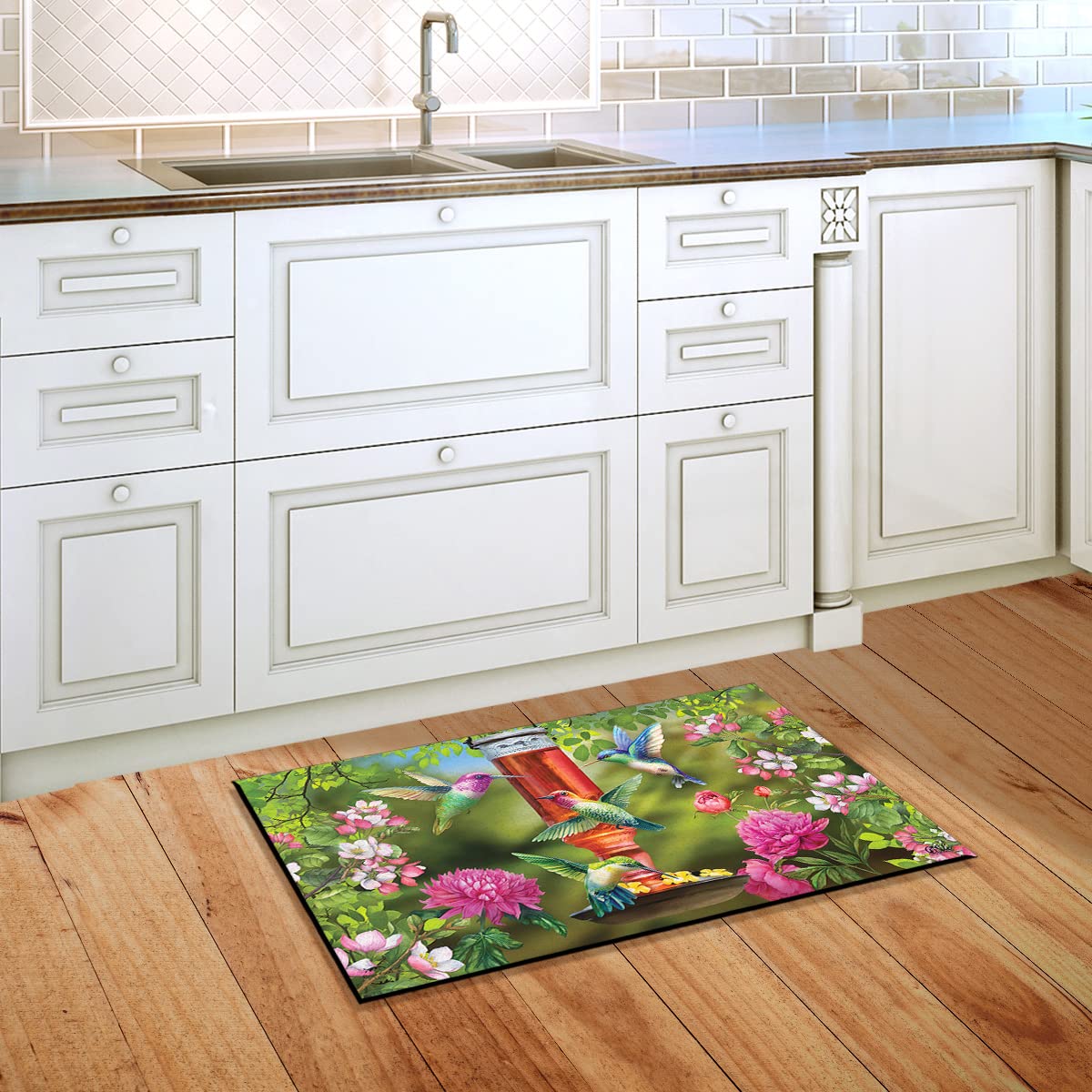 Briarwood Lane Hummingbird Feeder Spring Doormat Floral Indoor Outdoor 30' X 18'