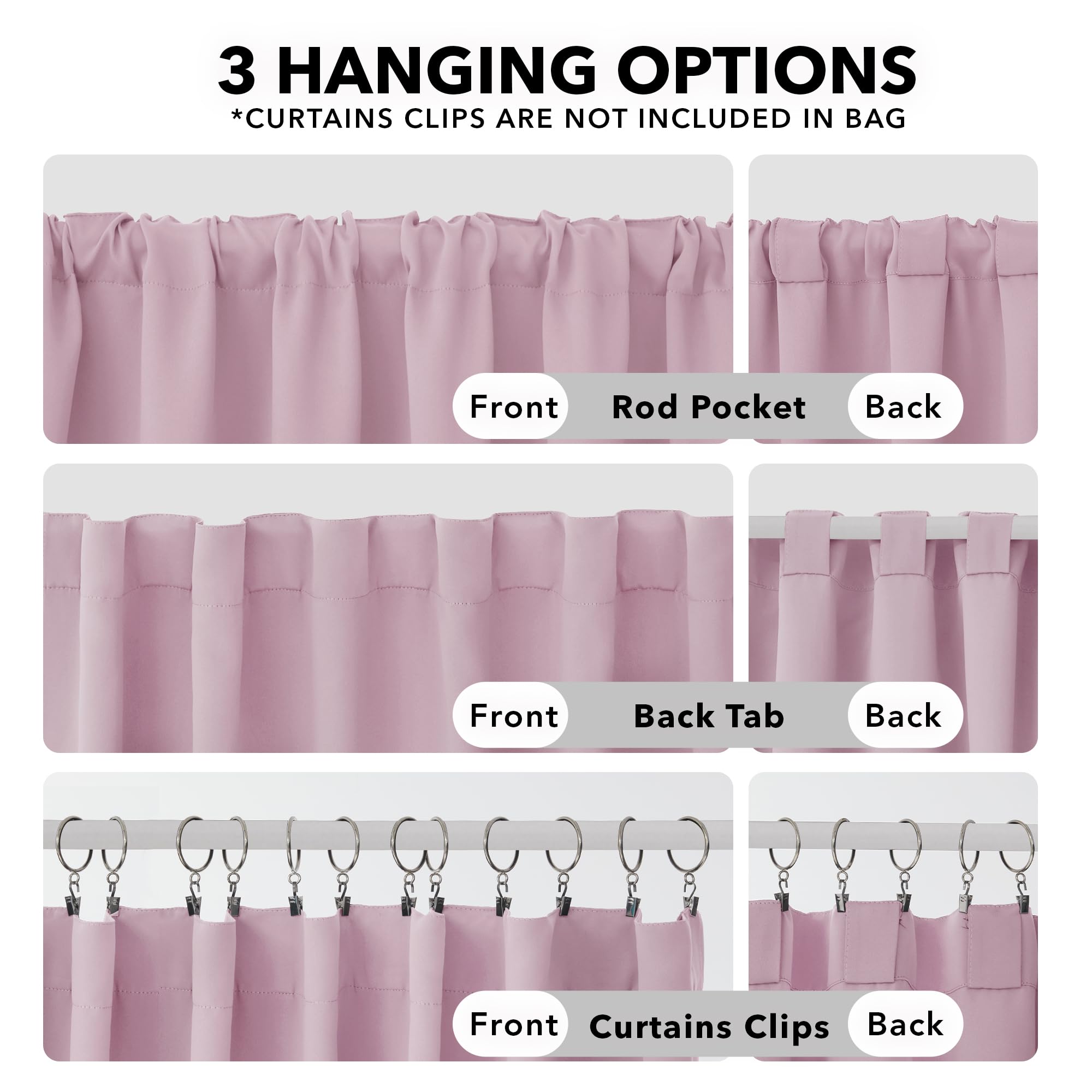 Deconovo Blackout Curtains For Nursery, Insulated Thermal Blackout Blinds - Rod Pocket And Back Tab Curtains, Room Darkening Curtains, 52X84 Inch, Lavender, 2 Panels