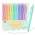 Retractable Pastel Gel Ink Pens, Shuttle Art 15 Pack Black Ink Pens, Cute Pens 0.5Mm Fine Point For Writing Journaling Taking No