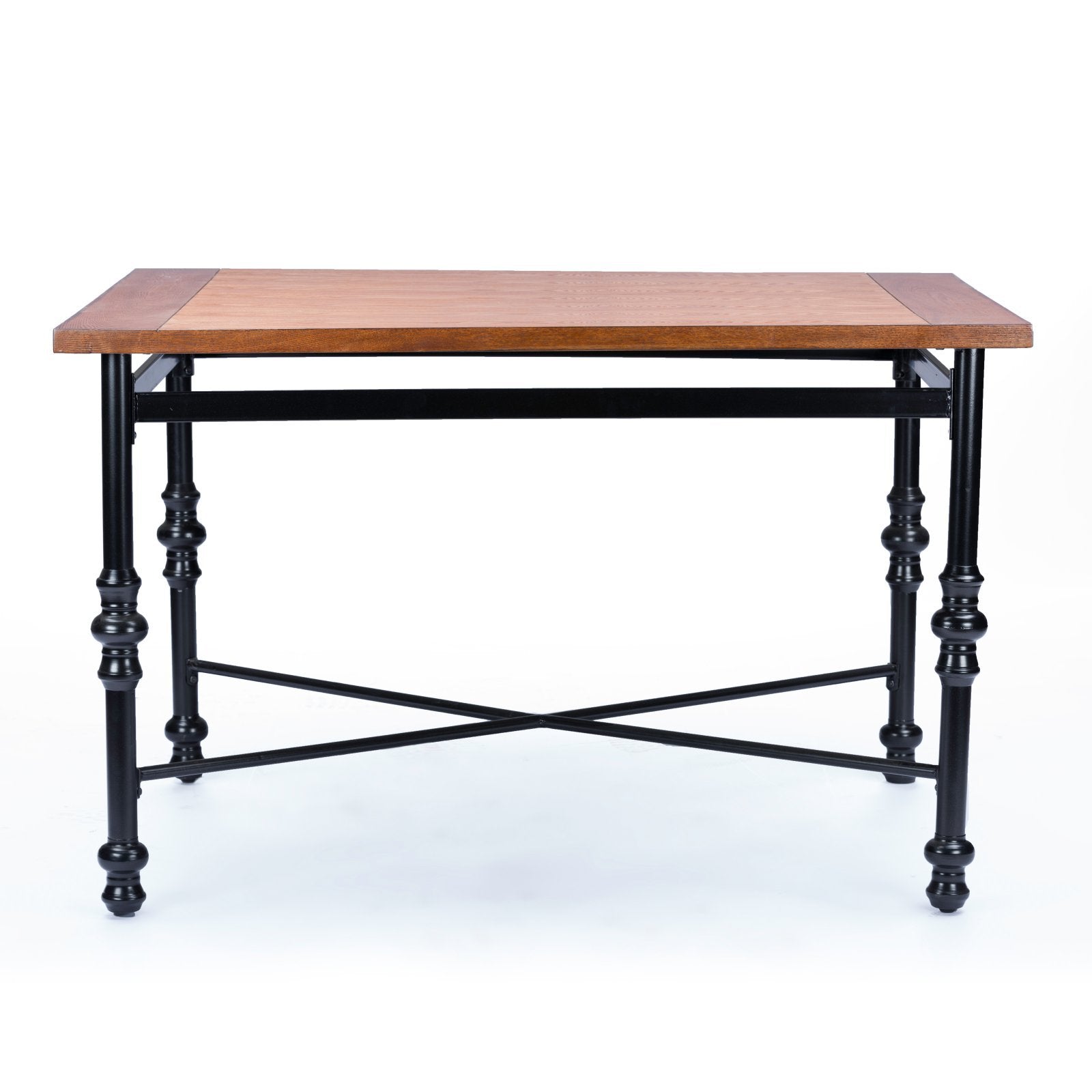 Broxburn Light Brown Wood & Metal Dining Table