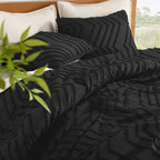 Litanika Black King Comforter Set, 3 Pieces Lightweight Tufted Bedding Sets, Down Alternative Comforter Fluffy Bed Set Gift Choi
