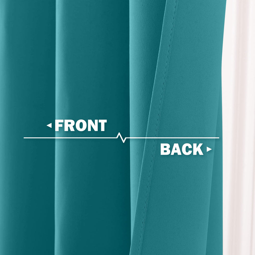 Nicetown Short Tiers Kitchen Curtains Blackout Grommet Thermal Insulated Privacy Window Treatment Small Camper Curtain Drapes For Bathroom Travel Rv (2 Panels, Peacock Teal, 42 By 30 Inches)