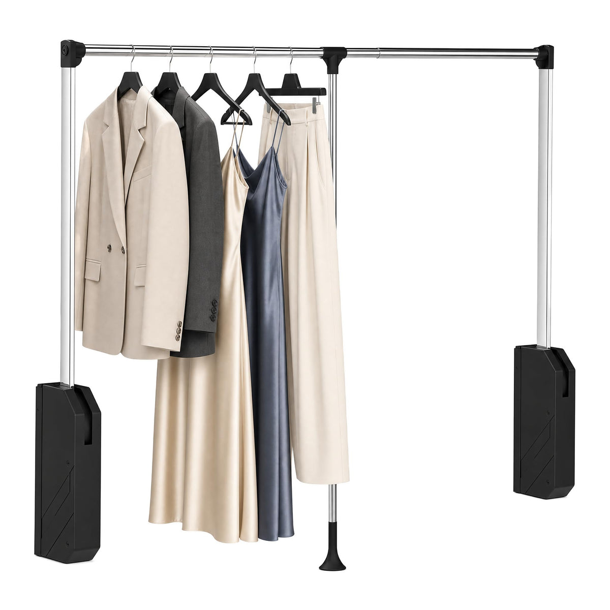 Pull Down Closet Rod,60 lbs Load Capacity,Adjustable 3345 SoftClose Wardrobe Hanger Rail Organizer for Hanging Clothes,TwoW