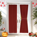 Vatge Christmas Red French Door Curtains - Sidelight Panel For Window, Living Room, And Doorways, Holiday Decor For Doorways, 1