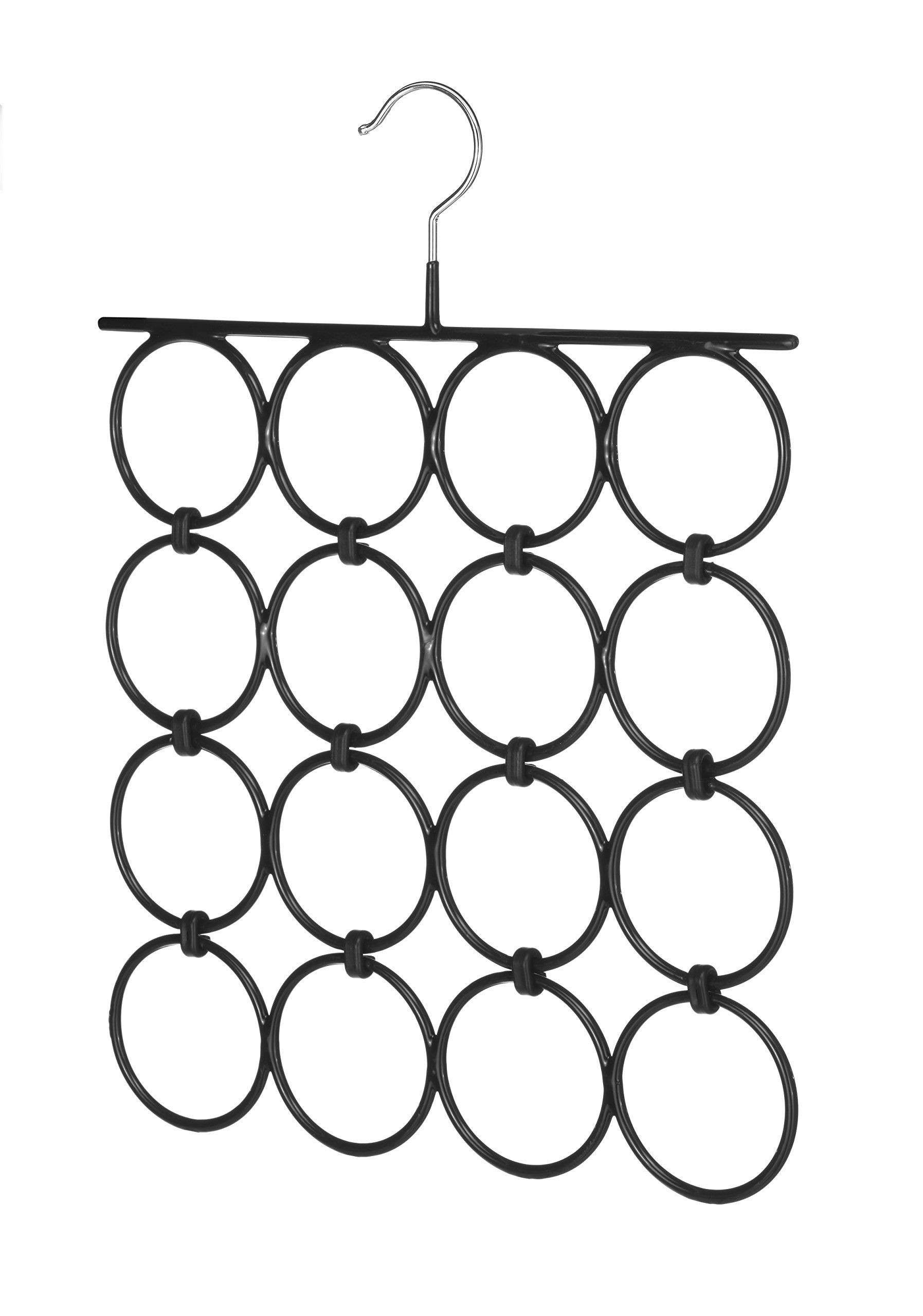 Whitmor Folding Scarf/Accessory Hanger, Black & Chrome, 0. 47 x 12. 25 x 15. 88 inch