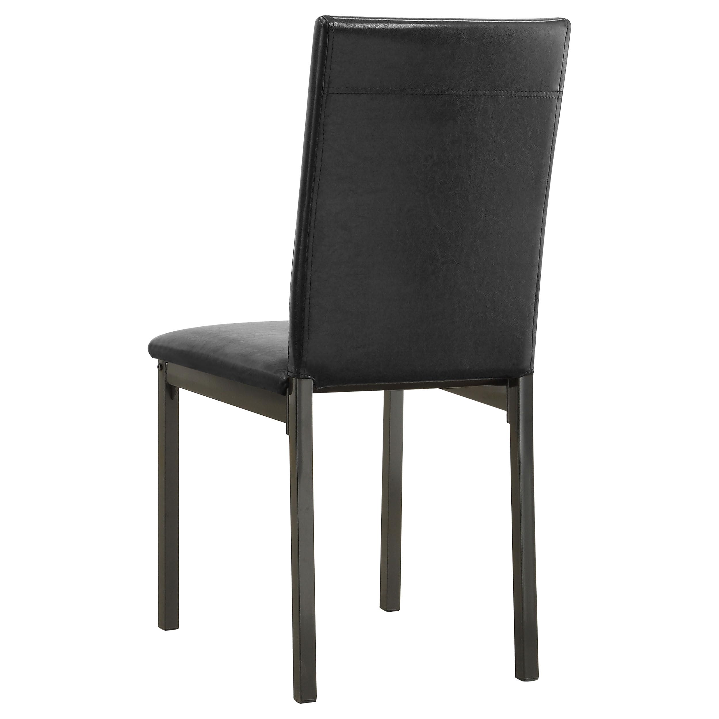Coaster Home Furnishings Garza Set of 2 Modern Faux Leather Upholstered Dining Parson Side Chair Black and Grey 100612