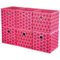 HSDT Collapsible Cloth Cube Storage Bins Polka Dot Fabric Girls Storage Pink Cube Bins Kids Storage Cubes Boxes Clothes Organize