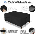 Outdoorlines Outdoor Waterproof Patio Table Furniture Set Covers - Rectangle Couch Sectional Cover Outside Weatherproof Patio Furniture Covering For Deck, Lawn And Backyard 110'L X 84'W X 28'H, Black