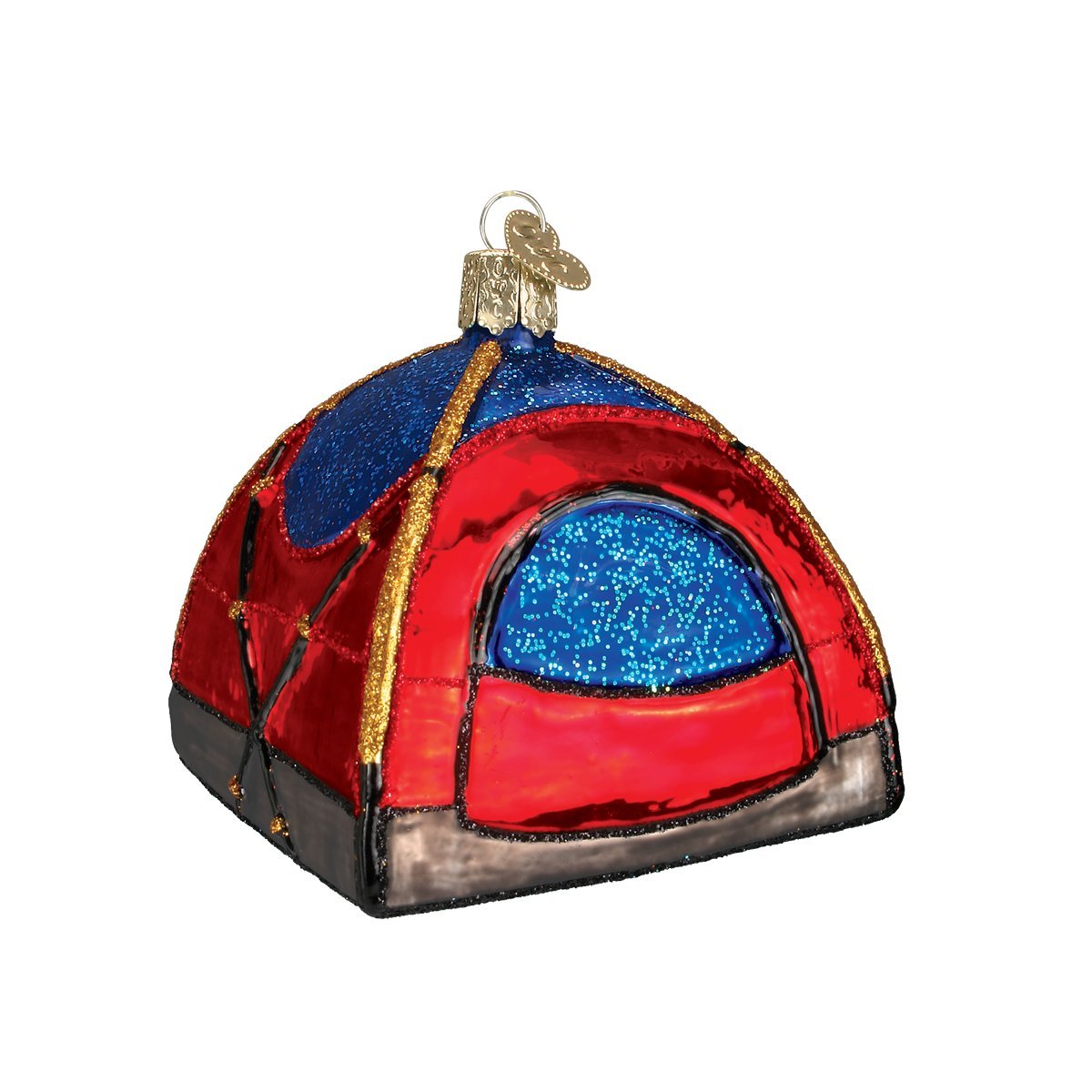Old World Christmas Ornaments: Camping Outdoor Collection Glass Blown Ornaments for Christmas Tree, Dome Tent