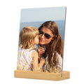 Custom Metal Photo Prints Customized Photo Gifts with Natural Bamboo Base,Personalized Picture Gifts Wall Art Ready to Hang by H