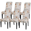 Searchi Printed Dining Room Chair Covers Set Of 6, Stretch Kitchen Chair Covers Washable Parsons Chair Slipcover Removable Dining Chair Protectors For Hotel,Ceremony(Brown Floral)