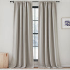 Nicetown Bedroom Curtains 2 Panels Sets Faux Linen Textured, Pinch Pleated Room Darkening Light/Heat Blocking Window Drapes Ther