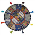 Rajasthaniartdecor Round Small Floor Pouf Cushion Seating Ottoman Pillow Meditation Outdoor Pillow Cover Children Sheets Without