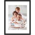 Icona Bay 12x16 Black Picture Frame Fits 11x15 Photos with Mat to 9x12 Image, Modern Style Wood Composite Poster Frame, Wall Mou