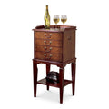 Butler Hardwick 4Drawer Cherry Silver Chest, Wood End Table for Bedroom, Living Room, Hallway, 14 D x 18 W x 36 H