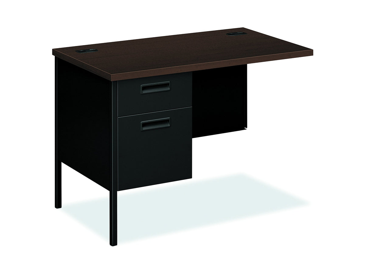 The Hon Company Hon Metro Classic Pedestal Desk, Return, 42&quot; W X 24&quot; D X 29 1/2&quot; H, Mocha/Black