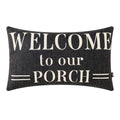 Trendin Farmhouse Porch Waist Pillow Cover 20X12 Inch Black Word Welcome To Our Porch Throw Pillow Cover For Couch Sofa Pl564Tr