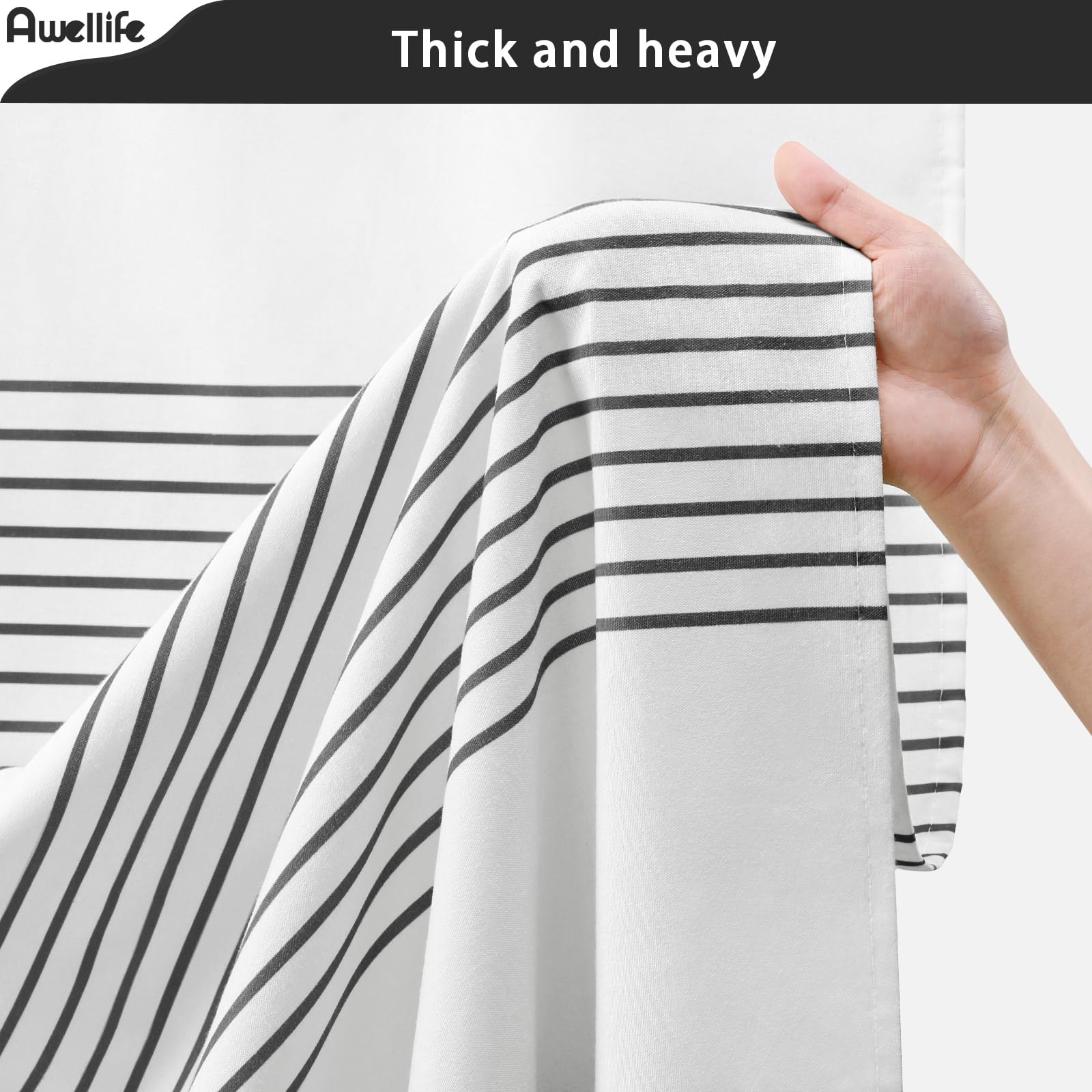 Awellife Boho Black And White Shower Curtain For Bathroom Extra Long Stripe Tassel Shower Curtain 72 X 84 Inches Farmhouse Linen