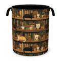 Cute Cats Laundry Basket Bookshelf Animal Oxford Cloth Laundry Hamper With Handle Foldable Portable Clothes Storage Basket 16x20