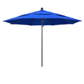 California Umbrella 11' Round Aluminum/Fiberglass Umbrella, Pulley Lift, Bronze Pole, Sunbrella Pacific Blue