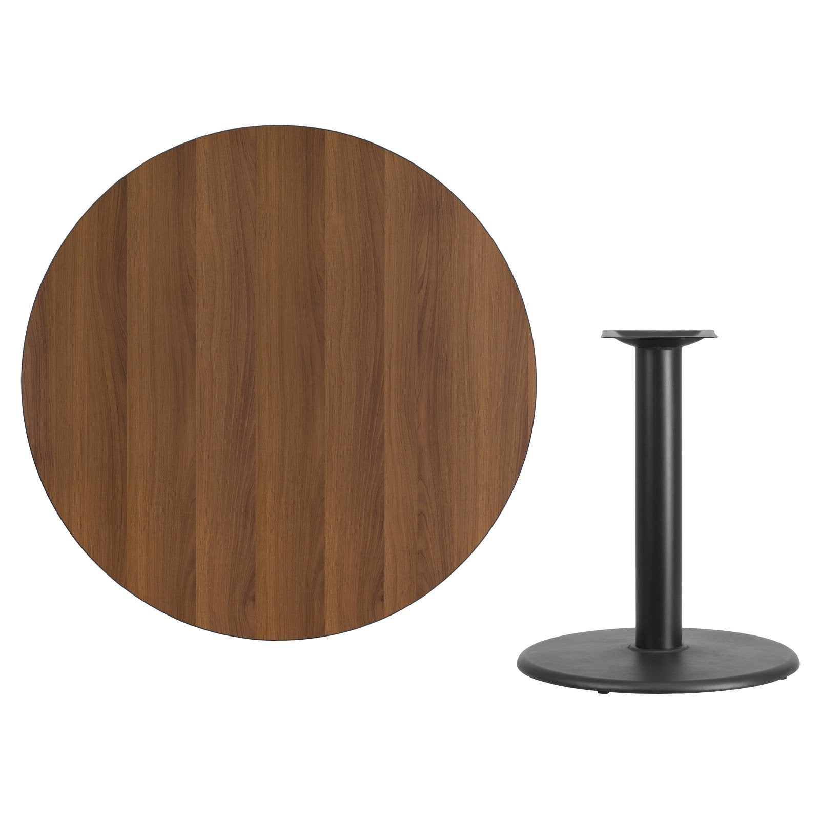 Flash Furniture Graniss 42'' Round Mahogany Laminate Table Top With 24'' Round Table Height Base
