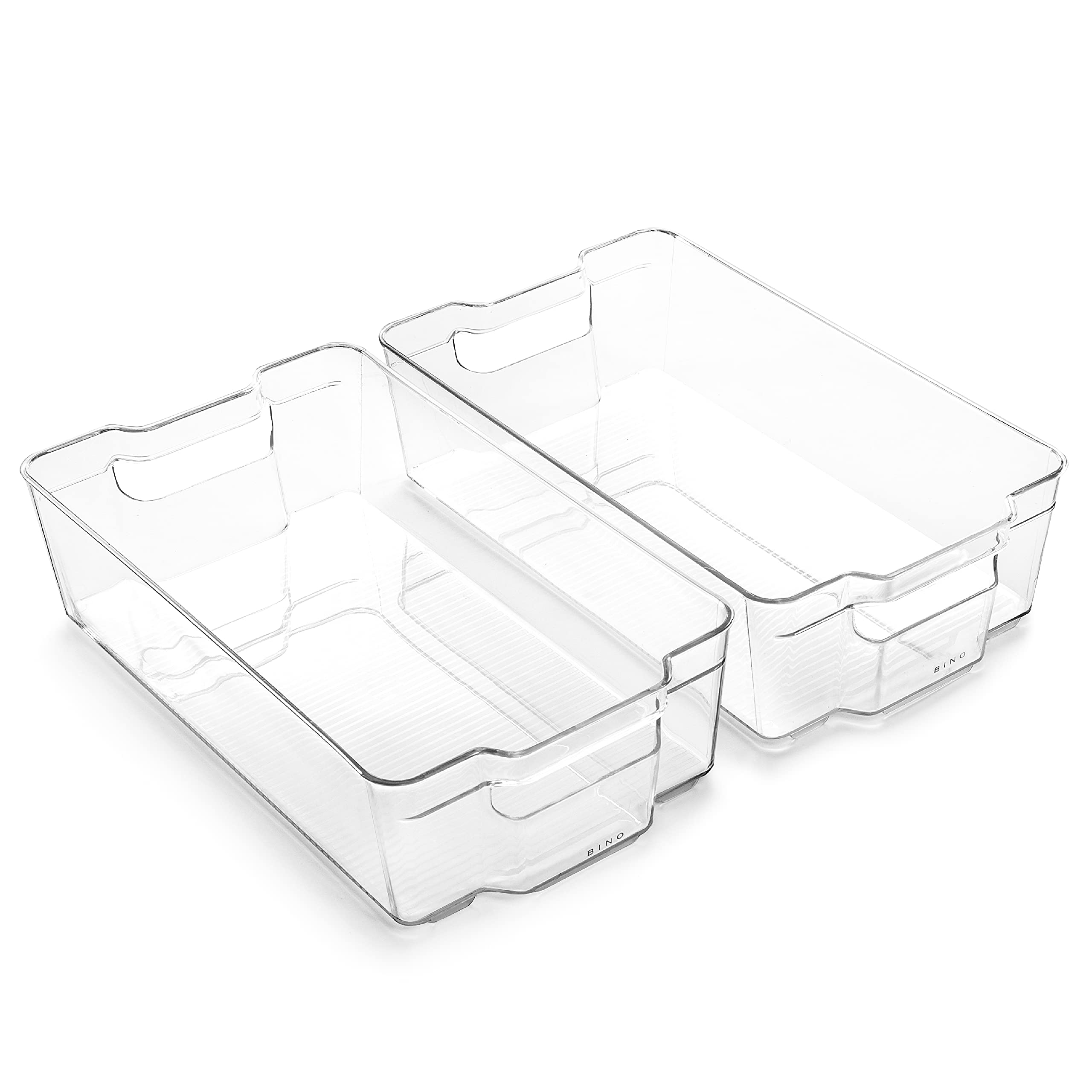 BINO | Stackable Storage Bins, X-Large - 2 Pack | THE STACKER COLLECTION | Clear Plastic | Built-In Handle | BPA-Free | Containe